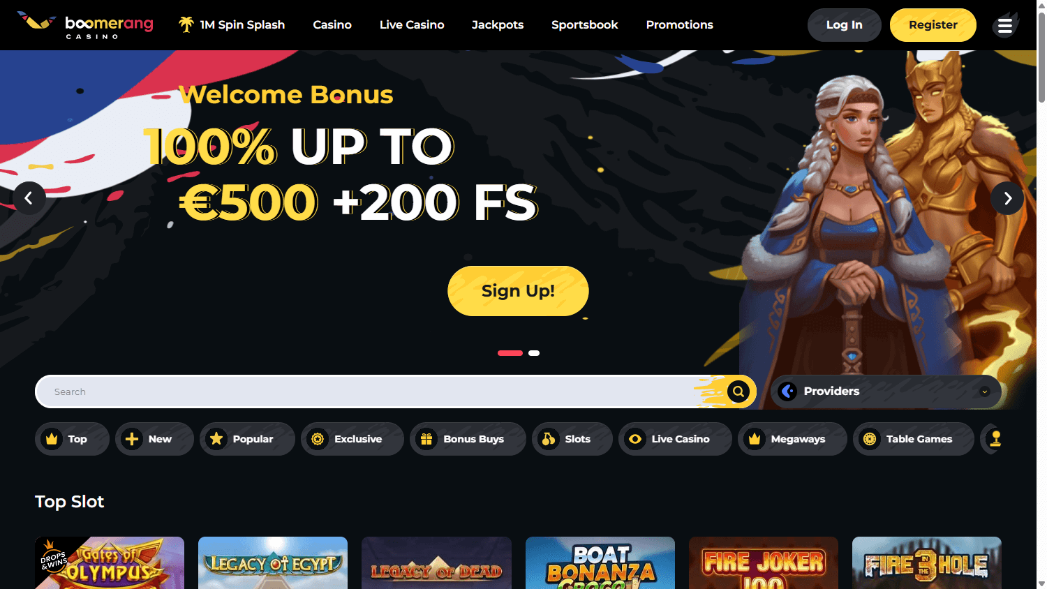 Boomerang Casino Desktop screenshot